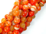 Banded Agate Beads, Orange, 10mm(10.5mm) Round-BeadBasic