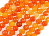 Dragon Vein Agate Beads, Orange, 8mm Faceted Round Beads-BeadBasic