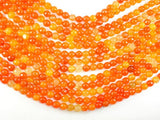Dragon Vein Agate Beads, Orange, 8mm Faceted Round Beads-BeadBasic