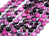 Agate Beads, Pink & Black, 8mm Faceted-BeadBasic