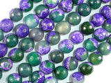 Agate Beads, Purple & Green, 10mm Faceted-BeadBasic
