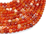 Fire Agate Beads, Orange & White, 8mm Faceted Round-BeadBasic