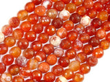 Fire Agate Beads, Orange & White, 8mm Faceted Round-BeadBasic