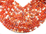 Fire Agate Beads, Orange & White, 10mm Faceted Round-BeadBasic