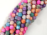 Crackle Agate Beads, Multi color, 6mm Round Beads-BeadBasic
