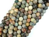 Silver Leaf Jasper Beads, 6mm Round Beads-BeadBasic