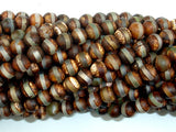 Tibetan Agate, 6mm Round Beads-BeadBasic