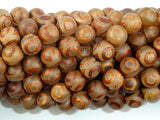 Tibetan Agate, 8mm (8.3mm) Round Beads-BeadBasic