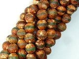 Crackle Tibetan Agate, 10mm Round Beads-BeadBasic