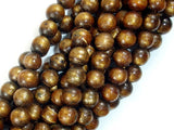 Gold Coral Beads, 8mm Round Beads, Mala Beads-BeadBasic