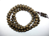 Green Silkwood Beads, 8mm Round Beads-BeadBasic