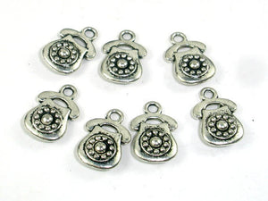 Telephone Charms, Zinc Alloy, Antique Silver Tone, 20pcs-BeadBasic