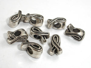 Ribbon Spacer, Metal Beads, Large Hole Spacer, Zinc Alloy, 20pcs-BeadBasic