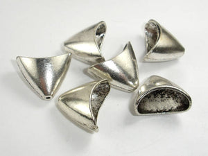 Bead Cones, Zinc Alloy Jewelry Findings, Antique Silver Tone 10pcs-BeadBasic