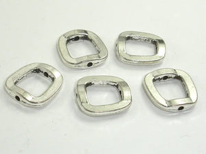 Metal Rings, Metal Spacer-Bead Frame, Zinc Alloy, Antique Silver Tone 7pcs-BeadBasic
