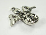 Metal Charms - Angel Pendant, Zinc Alloy, Antique Silver Tone, 2pcs-BeadBasic