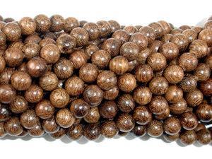 Gold Phoebe Ebony Beads, Gold Wire Sandalwood, 6mm Round Beads-BeadBasic