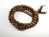 Gold Phoebe Ebony Beads, Gold Wire Sandalwood, 6mm Round Beads-BeadBasic