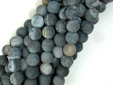 Frosted Matte Agate - Gray, 8mm Round Beads-BeadBasic