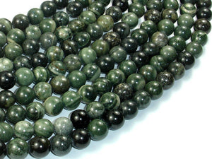 Green Rhodonite Beads, 8mm Round Beads-BeadBasic