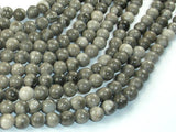 Black Fossil Jasper Beads, 6mm (6.3mm) Round Beads-BeadBasic