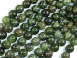 Dendritic Green Jade Beads, 8mm Round Beads-BeadBasic