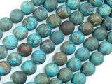 Matte Blue Calsilica Jasper Beads, 10mm, Round Beads-BeadBasic