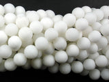 Matte White Jade Beads, Round, 10mm-BeadBasic