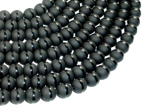 Matte Black Onyx Beads, 10mm Round Beads-BeadBasic