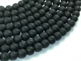 Matte Black Onyx Beads, 10mm Faceted Round-BeadBasic