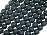 Matte Black Onyx Beads, 10mm Faceted Round-BeadBasic