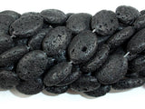Black Lava, 13x18mm Oval Beads, 15 Inch-BeadBasic