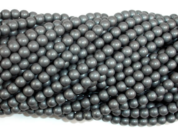 Matte Hematite Beads, 4mm Round Beads-BeadBasic