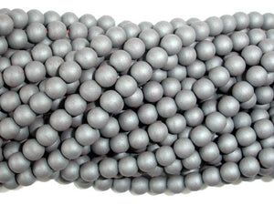 Matte Hematite Beads, 6mm Round Beads-BeadBasic