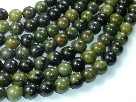 African Green Autumn Jasper Beads, 10mm (10.4mm)-BeadBasic