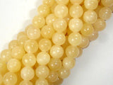 Yellow Jade Beads, Round, 8mm (8.5mm)-BeadBasic