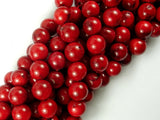 Red Bamboo Coral Beads, 12mm Round Beads-BeadBasic