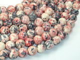 Rain Flower Stone, Pink, Gray, 10mm Round Beads-BeadBasic