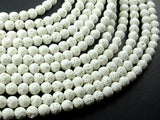 White Lava Beads, 6mm(6.3mm) Round Beads-BeadBasic