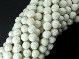 White Lava Beads, 6mm(6.3mm) Round Beads-BeadBasic