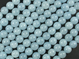 Sponge Quartz Beads-Aqua, 6mm Round Beads-BeadBasic