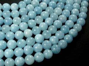Sponge Quartz Beads-Aqua, 10mm Round Beads-BeadBasic