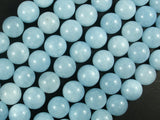 Sponge Quartz Beads-Aqua, 10mm Round Beads-BeadBasic