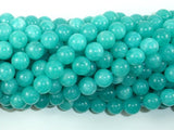 Sponge Quartz Beads-Teal, 8mm Round Beads-BeadBasic