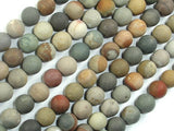 Matte Polychrome Jasper, 8mm Round Beads-BeadBasic