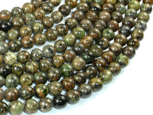 Orange Dendritic Jade Beads, 8mm Round Beads-BeadBasic