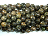 Orange Dendritic Jade Beads, 10mm Round Beads-BeadBasic