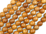 Taxus Chinensis Wood Beads, 10mm Round Beads-BeadBasic