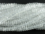Clear Quartz Beads, Faceted Rondelle, Faceted Saucer, Approx 3x6mm-BeadBasic