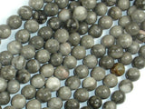 Black Fossil Jasper Beads, 6mm (6.3mm) Round Beads-BeadBasic